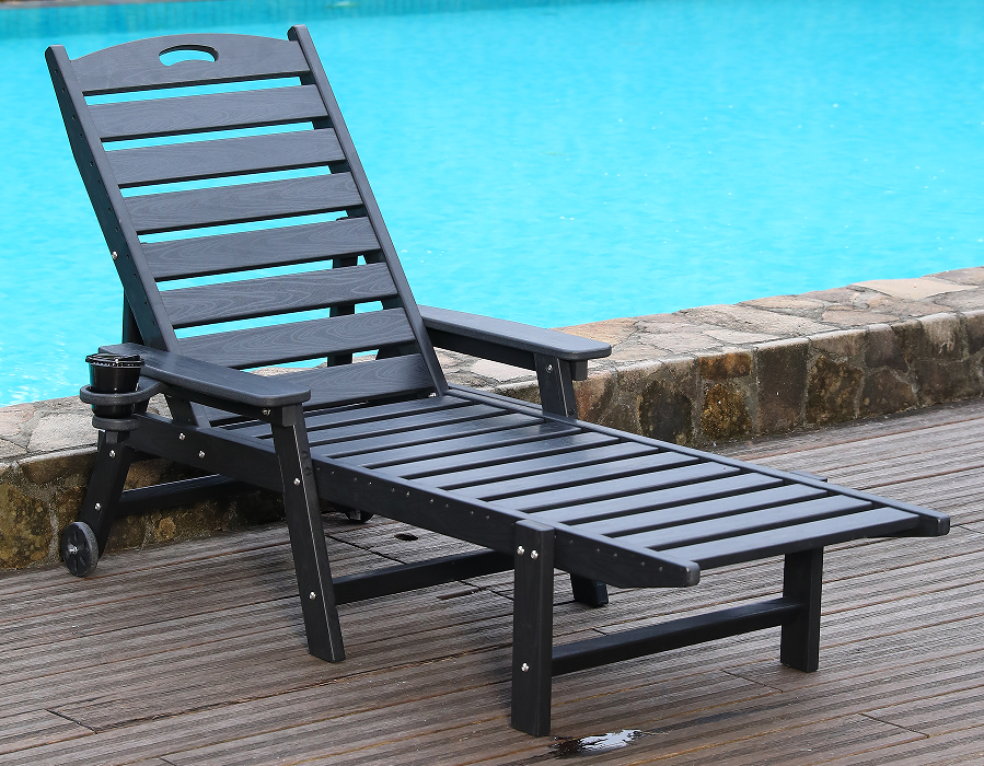 صندلی سالن پذیرایی Adirondack با دستگیره HDPE مشکی نیمه شب