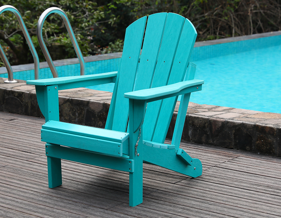 صندلی فیروزه ای پر جنب و جوش HDPE Frog Adirondack