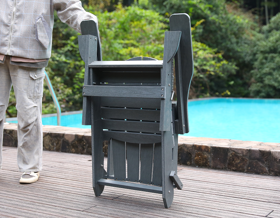 صندلی طوفان خاکستری HDPE Adirondack Frog - در همه شرایط آب و هوایی